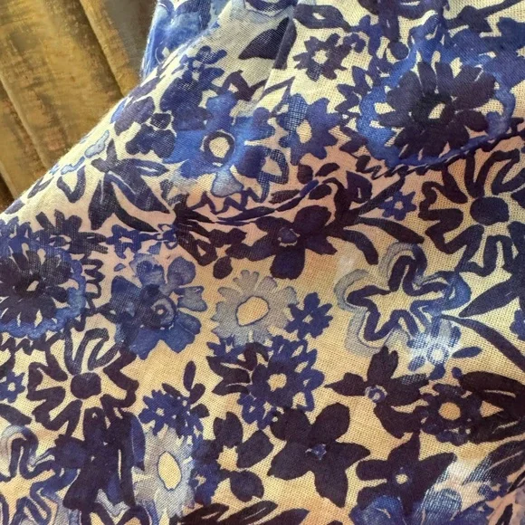 US$495 Cara Cara blue floral georgica skirt